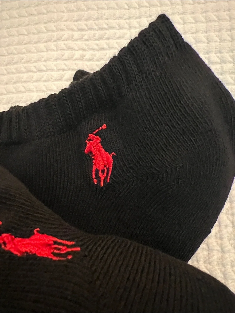 Polo by Ralph Lauren Black No-Show Athletic Socks with Red Pony